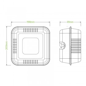 7.8x8x3" Clamshell Biodegradable White  200 pcs