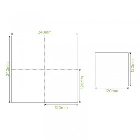 2 PLY Corner Embossed Cocktail Napkin  Natural 100% FSC certified