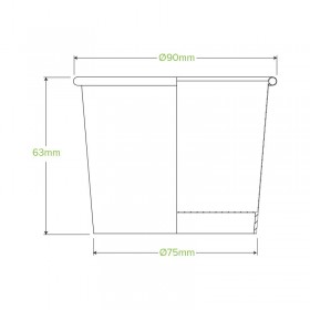 8oz bowl - BioPak branded Kraft Green Stripe - 1000 pcs