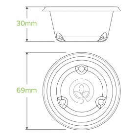 60ml White Sauce Container Sauce Biodegradable