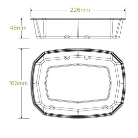 950ml BioCane Octa Takeaway Base  400 pcs