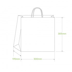 Large Twist Handle Paper Bags Kraft  250 pcs - Plastic Free Paper Bags