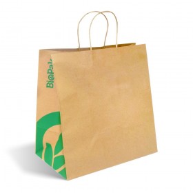 Jumbo Twist Handle Paper Bags Kraft  150 pcs - Plastic Free Paper Bags