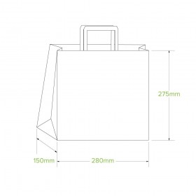 Small Flat Handle Paper Bags Kraft  250 pcs - Plastic Free Paper Bags