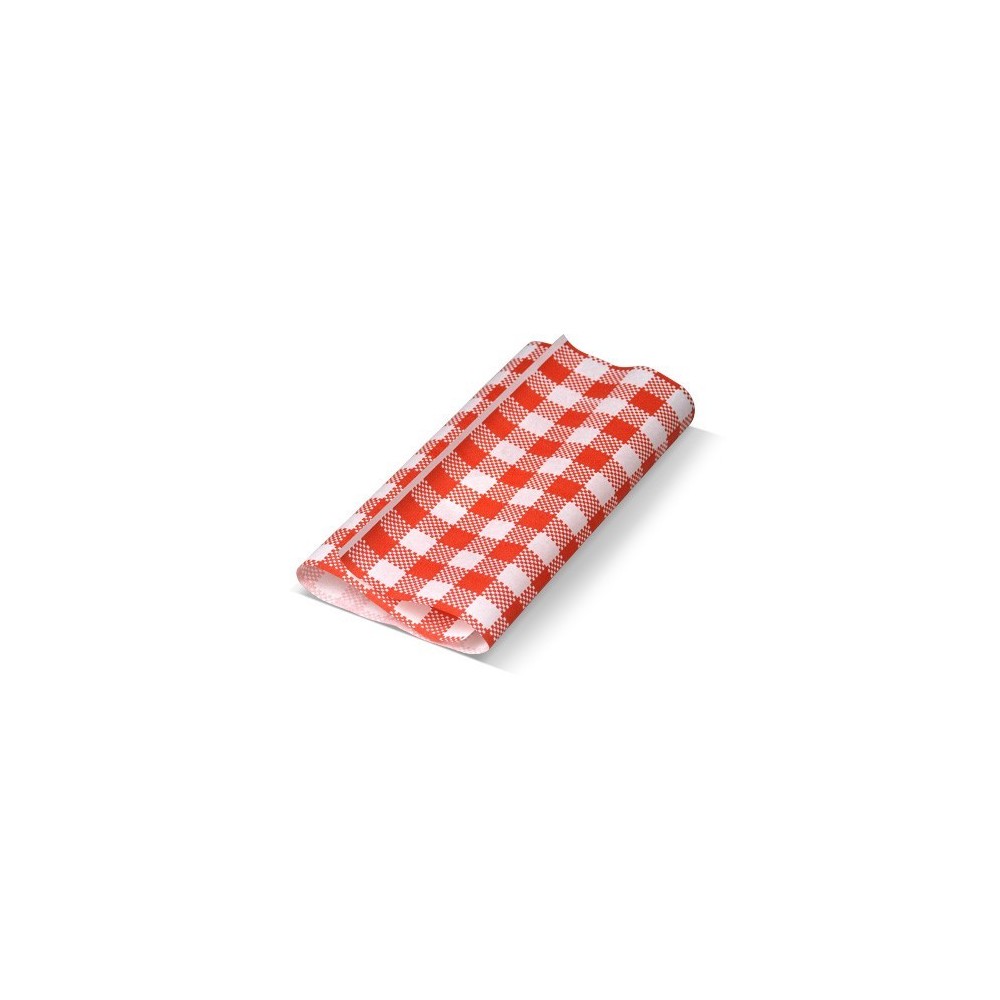 Greaseproof Paper Gingham Red 190 x 300mm  200 pcs