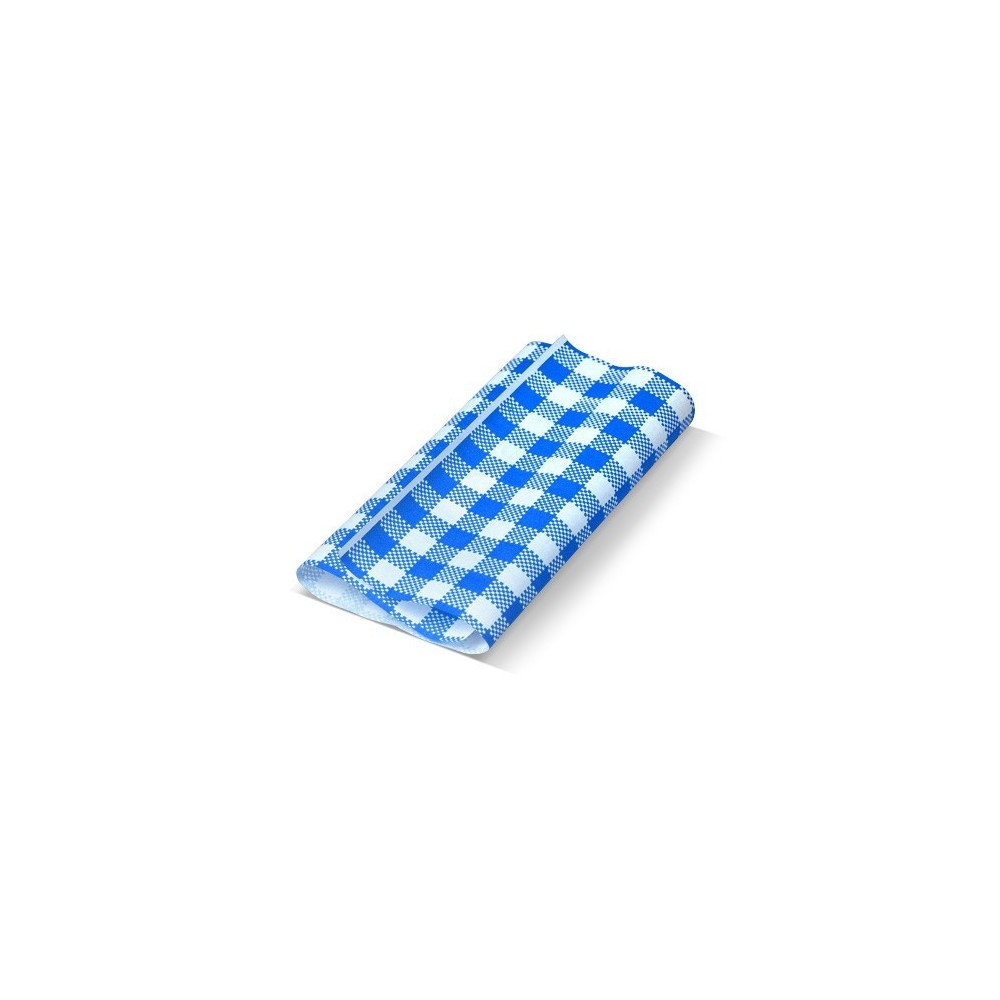 Greaseproof Paper Gingham Blue 190 x 300mm  200 pcs