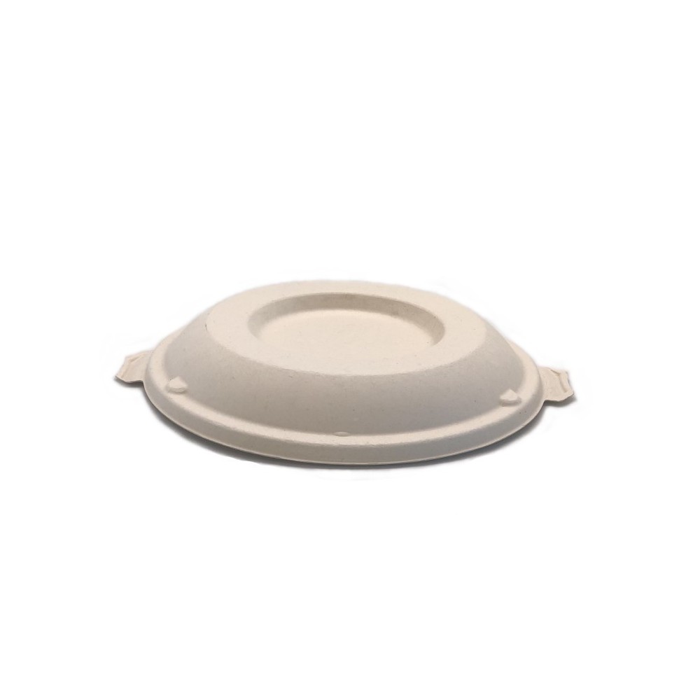 Sugarcane Natural Brown Lid fit 24/32/40oz Sugarcane Bowl  500 pcs