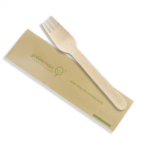 Wooden Fork Individually Wrapped  500 pcs