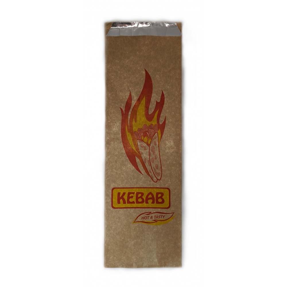 Foil Kebab Bag Printed Brown  250 pcs