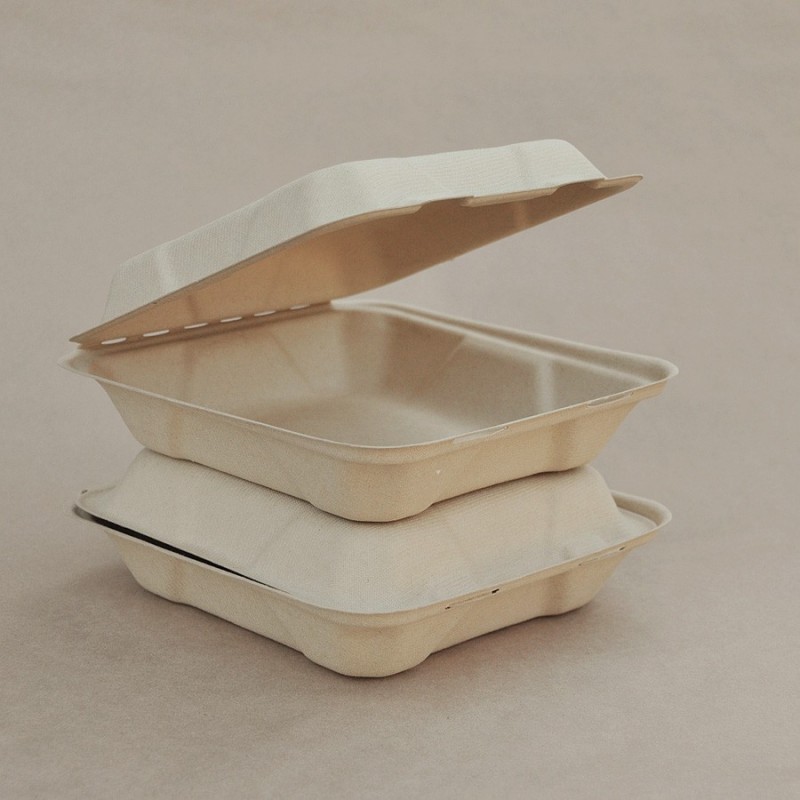 8" Bamboo Takeaway Clamshell  200 pcs