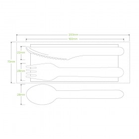 16cm knife fork spoon and napkin set - FSC 100% - wood  400 pcs