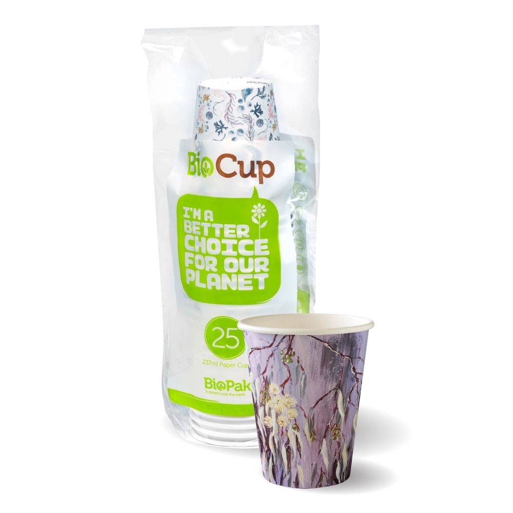 280ml Paper Cup for hot drink - 25pk - art series  300 pcs