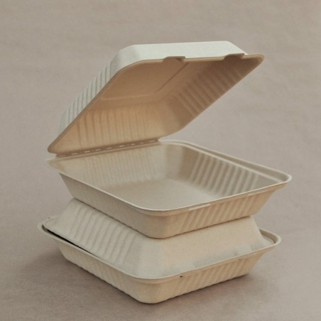 9" Bamboo Takeaway Clamshell  200 pcs