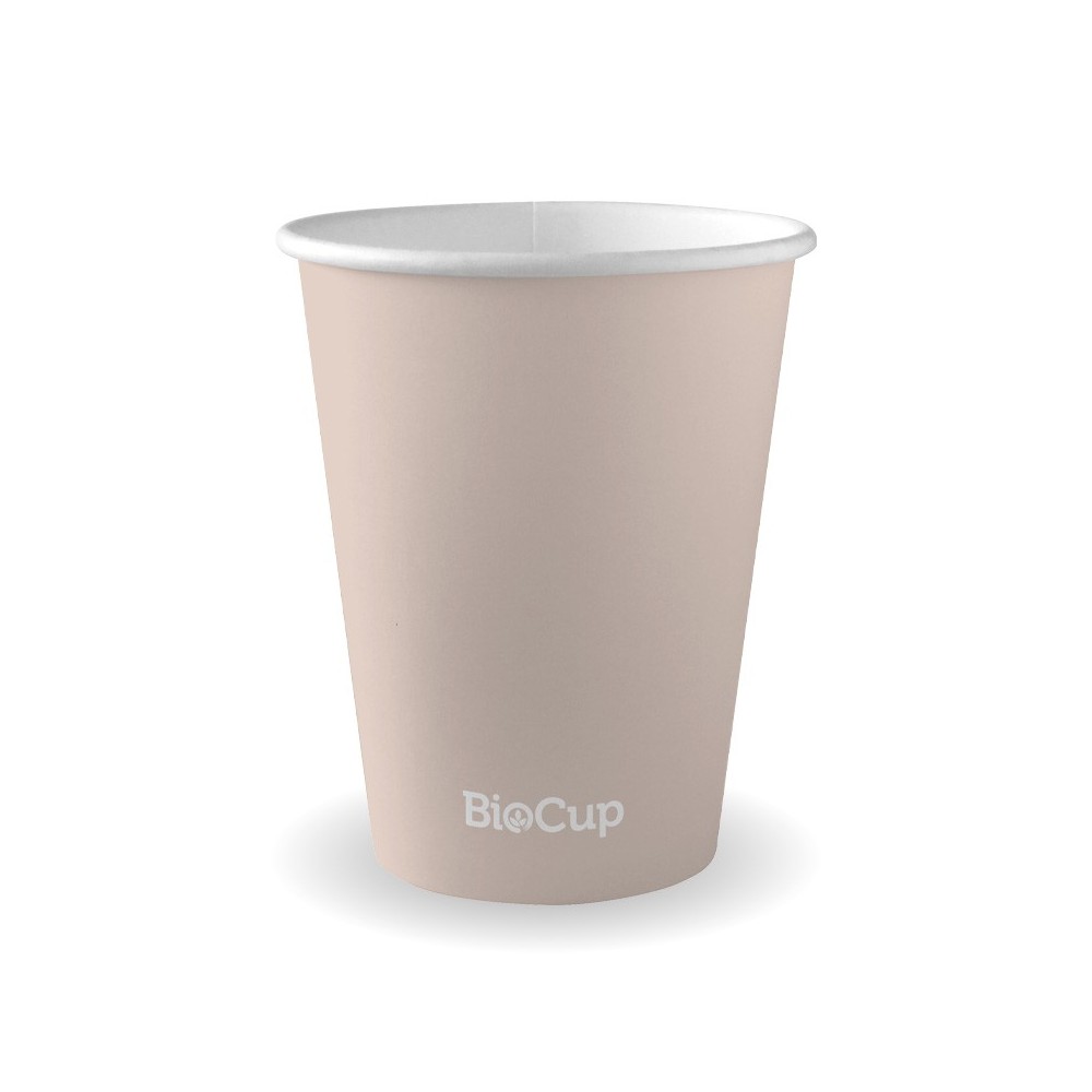 12oz Aqueous Coated Hot Paper BioCup - stone  1000 pcs