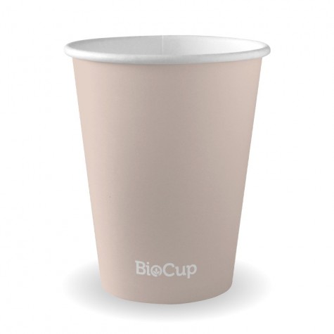 12oz Aqueous Coated Hot Paper BioCup - stone  1000 pcs