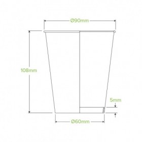 12oz Aqueous Coated Hot Paper BioCup - stone  1000 pcs