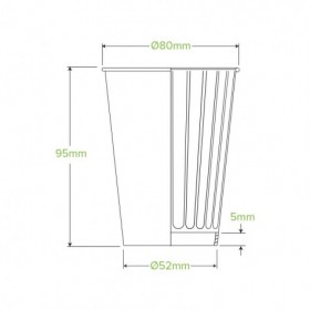 255ml / 8oz (80mm) Aqueous Leaf Double Wall BioCup - stone  1000 pcs