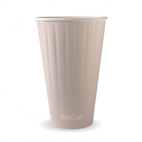 460ml / 16oz (90mm) Aqueous Leaf Double Wall BioCup - stone  600 pcs
