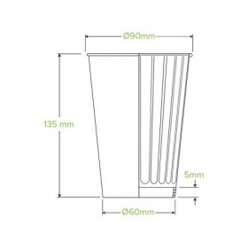 460ml / 16oz (90mm) Aqueous Leaf Double Wall BioCup - stone  600 pcs