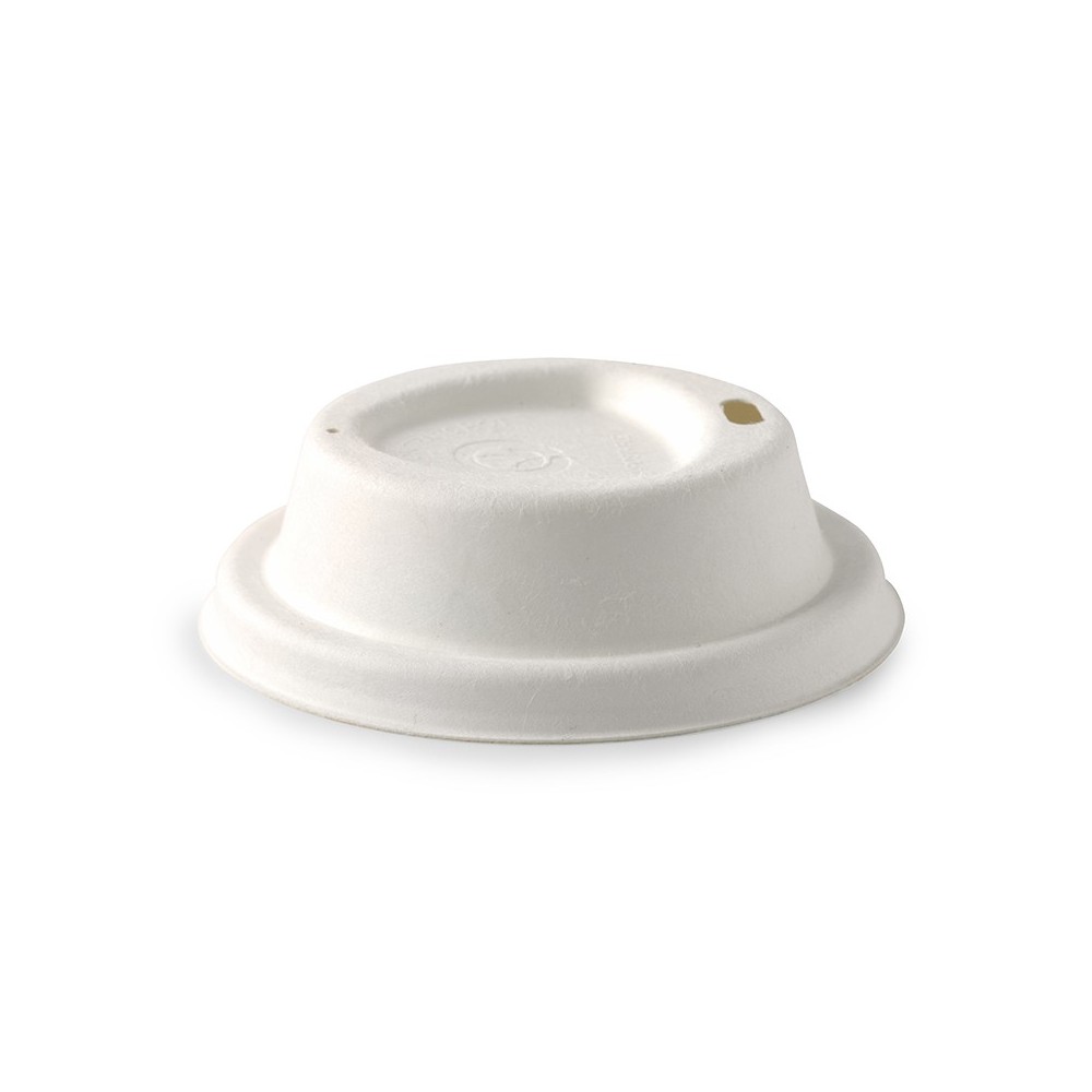 80mm Sugarcane Biocup Lids - White  1000 pcs