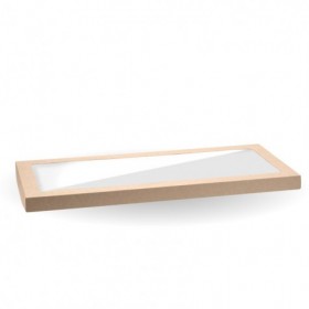 BioBoard Catering Tray PLA Window Lid - Large - FSC Mix - Kraft  50 pcs