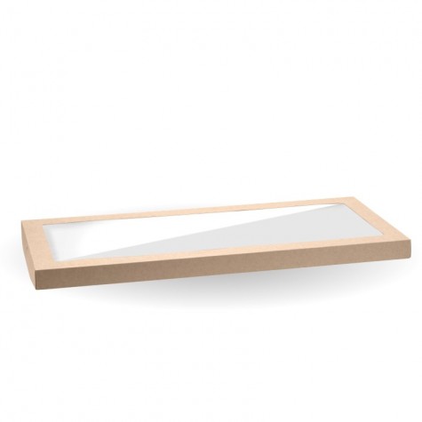 BioBoard Catering Tray PLA Window Lid - Large - FSC Mix - Kraft  50 pcs