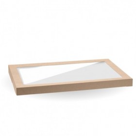 BioBoard Catering Tray PLA Window Lid - Extra Large - FSC Mix - Kraft  50 pcs