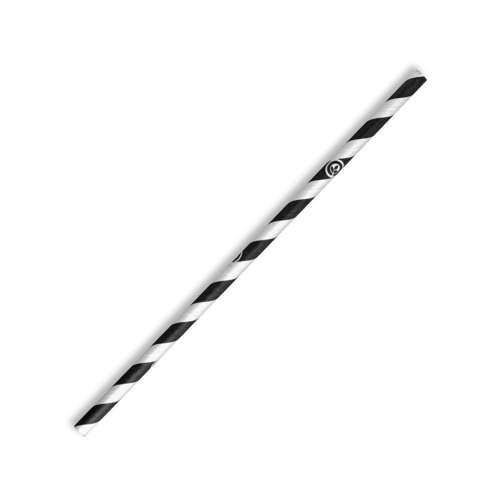 6mm Regular Paper Straw Black - Bulk Pack  2500 pcs