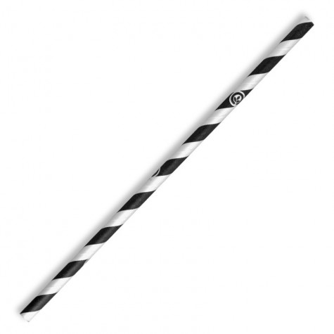6mm Regular Paper Straw Black - Bulk Pack  2500 pcs