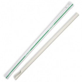 BioStraw - 8mm x 210mm Individually Wrapped Straw - FSC MIX  - white  3000 pcs