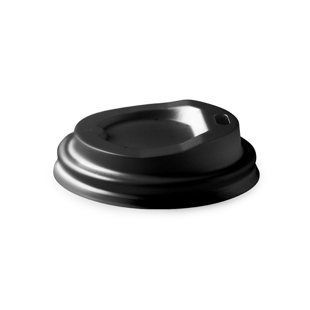 62mm 4oz BioCup Small PLA Lid - bioplastic - Black  1000 pcs