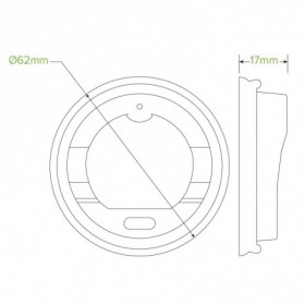 62mm 4oz BioCup Small PLA Lid - bioplastic - Black  1000 pcs