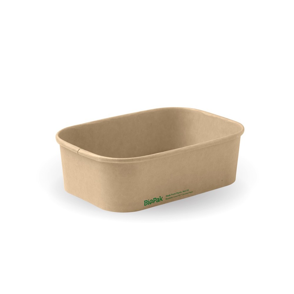 650ml Rectangle Container PLA - FSC Mix - Kraft  300 pcs