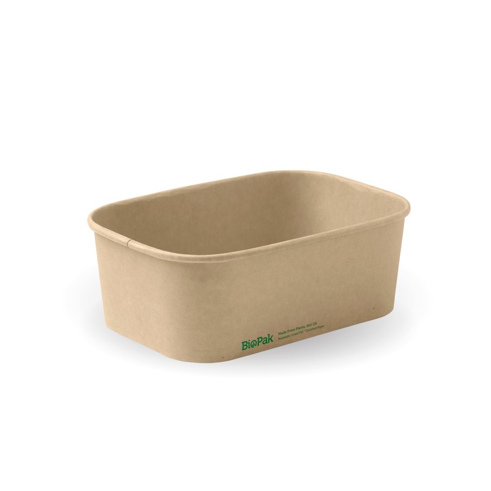 750ml Rectangle Container PLA - FSC Mix - Kraft  300 pcs