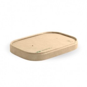 Rectangle PLA Paper Lid - FSC Mix - Kraft  300 pcs