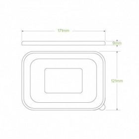 Rectangle PP Lid - Clear  300 pcs