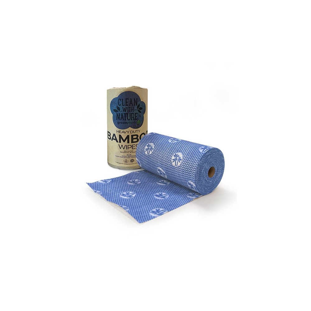 Heavy Duty Bamboo Wipes Blue  6 rolls pcs