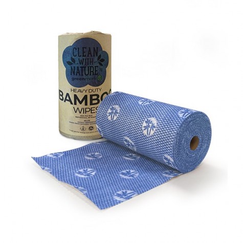 Heavy Duty Bamboo Wipes Blue  6 rolls pcs