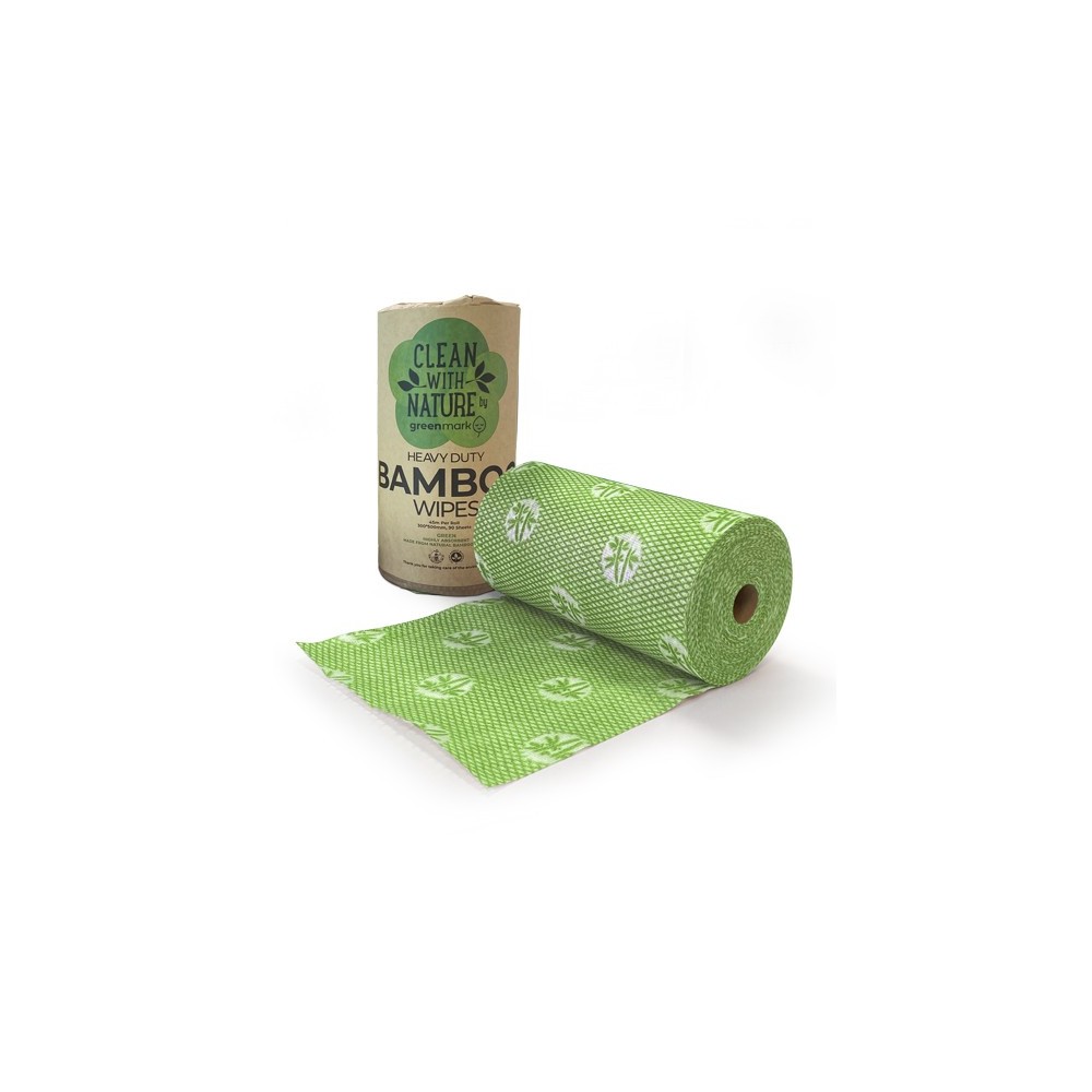 Heavy Duty Bamboo Wipes Green  6 rolls pcs