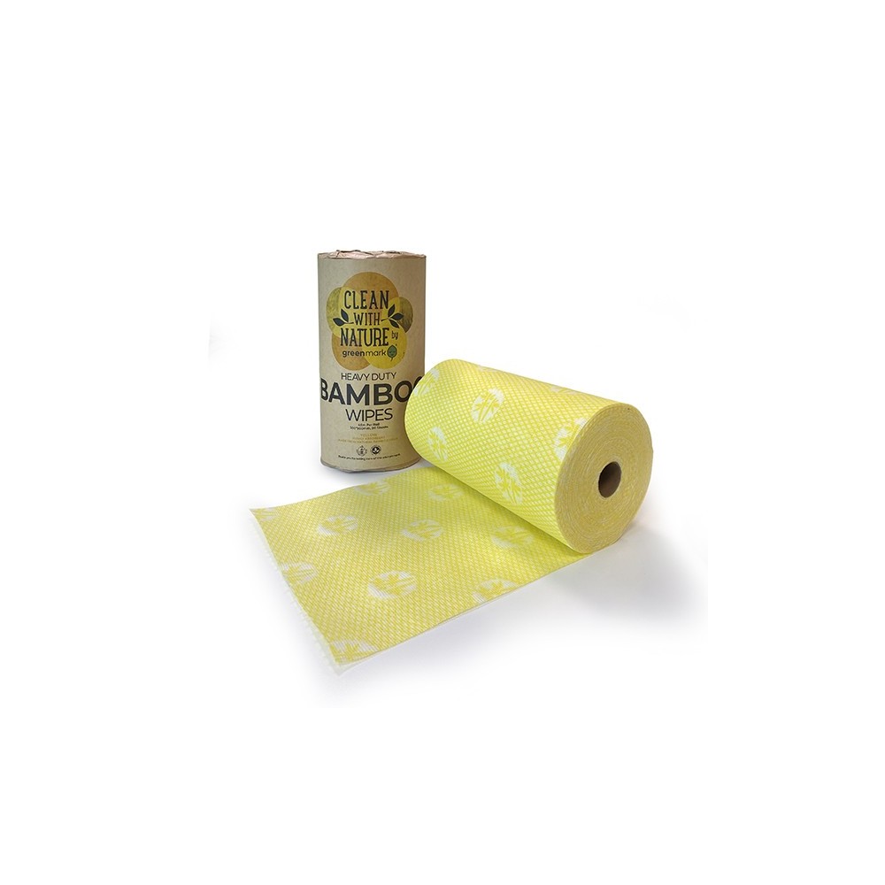 Heavy Duty Bamboo Wipes Yellow  6 rolls pcs