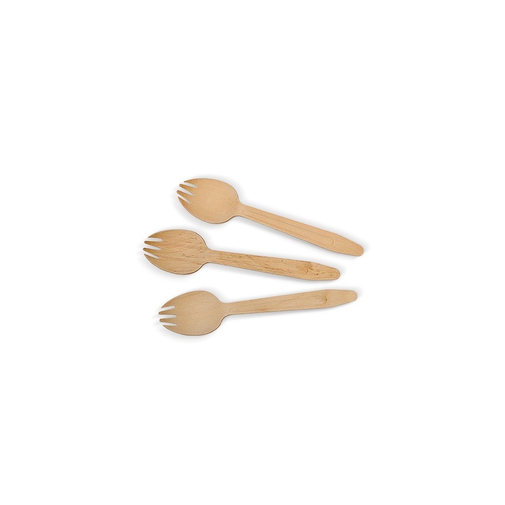Coated Wooden Spork  2000 pcs