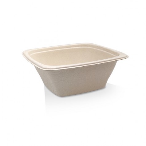 Square Container Sugarcane Natural 32oz  300 pcs