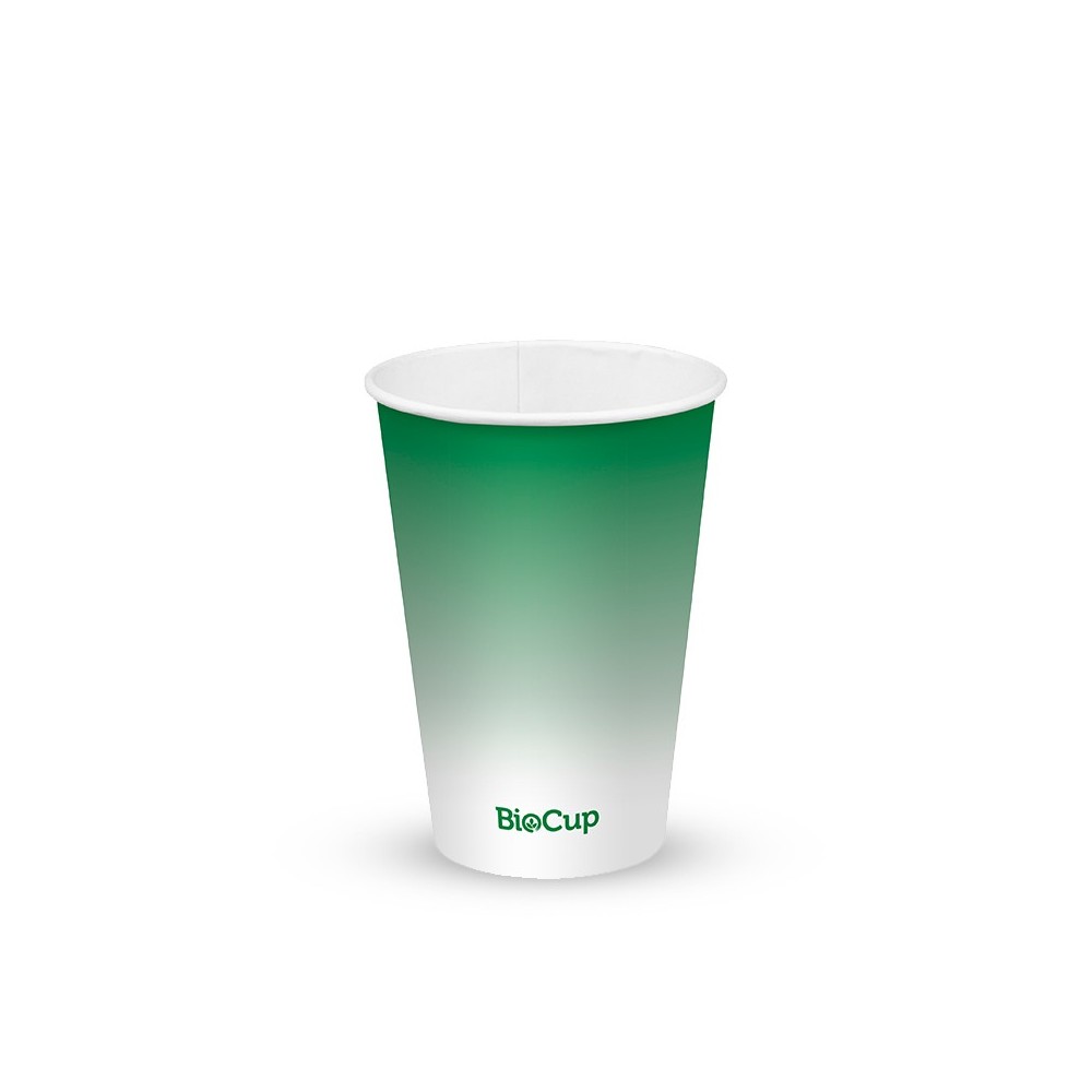 420ml / 14oz (90mm) Cold Paper BioCups - green fade  1000 pcs