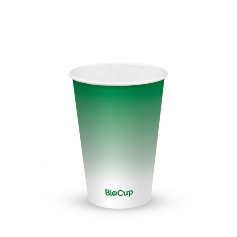 420ml / 14oz (90mm) Cold Paper BioCups - green fade  1000 pcs