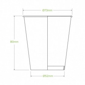 200ml / 7oz (73mm) Cold Paper Water BioCups - white  1000 pcs