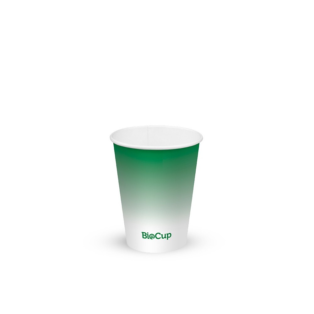 280ml / 8oz (80mm) Cold Paper BioCups - green fade  1000 pcs
