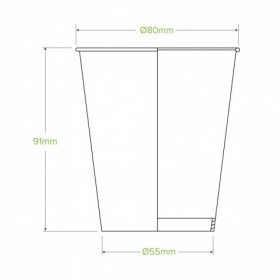 280ml / 8oz (80mm) Cold Paper BioCups - green fade  1000 pcs