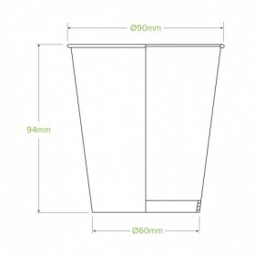 300ml / 10oz (90mm) Cold Paper BioCups - green fade  1000 pcs
