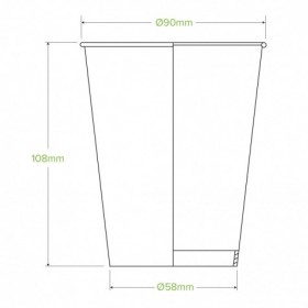 360ml / 12oz (90mm) Cold Paper BioCups - green fade  1000 pcs
