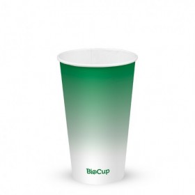500ml / 16oz (90mm) Cold Paper BioCups - green fade  1000 pcs